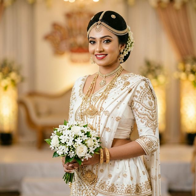 Beautiful Kandyan bride styled by Salon Liyasaraniya
