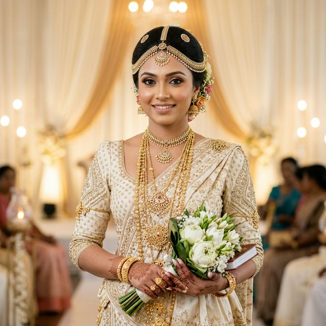 Kandyan Bride with Bouquet